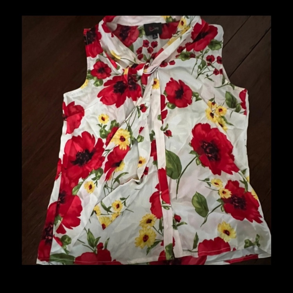JM Studio by John Meyer sz Small Bold Floral Sleeveless Blouse